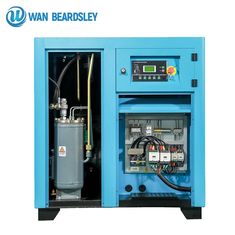 7-13 Bar 1-80 M3/Min Industrial Stationary Lubricated Electric Driven Rotary Double Screw Type Air Compressor with Air/Water Cooled/Cooling/Dryer/Tank/Filter