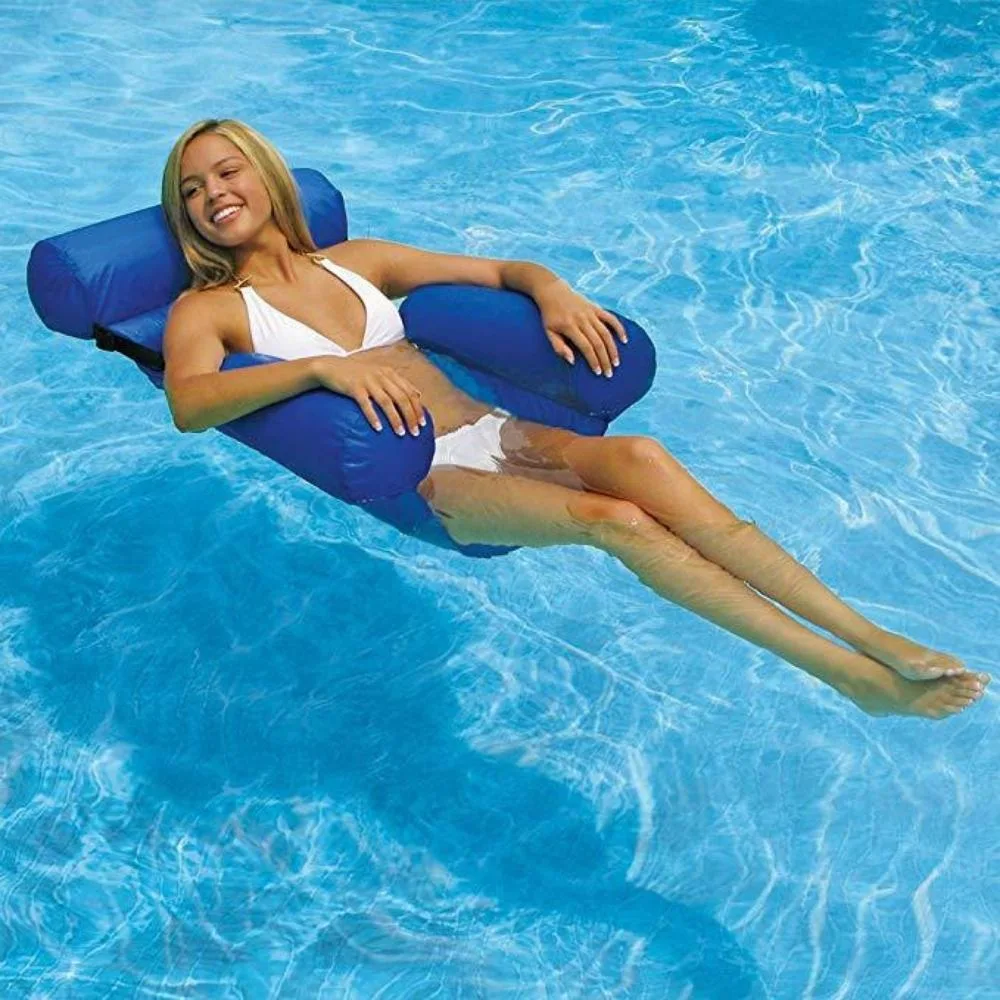 Floating Lounge Chair Seat with Backrest Floating Chair Inflatable Water Hammock Folding Pool Floating Bed Drifter Pool Beach Float Wyz20528