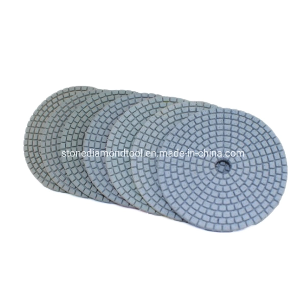 100mm 4 Inch Stone Flexible Pane Resin White Wet Polishing Pads