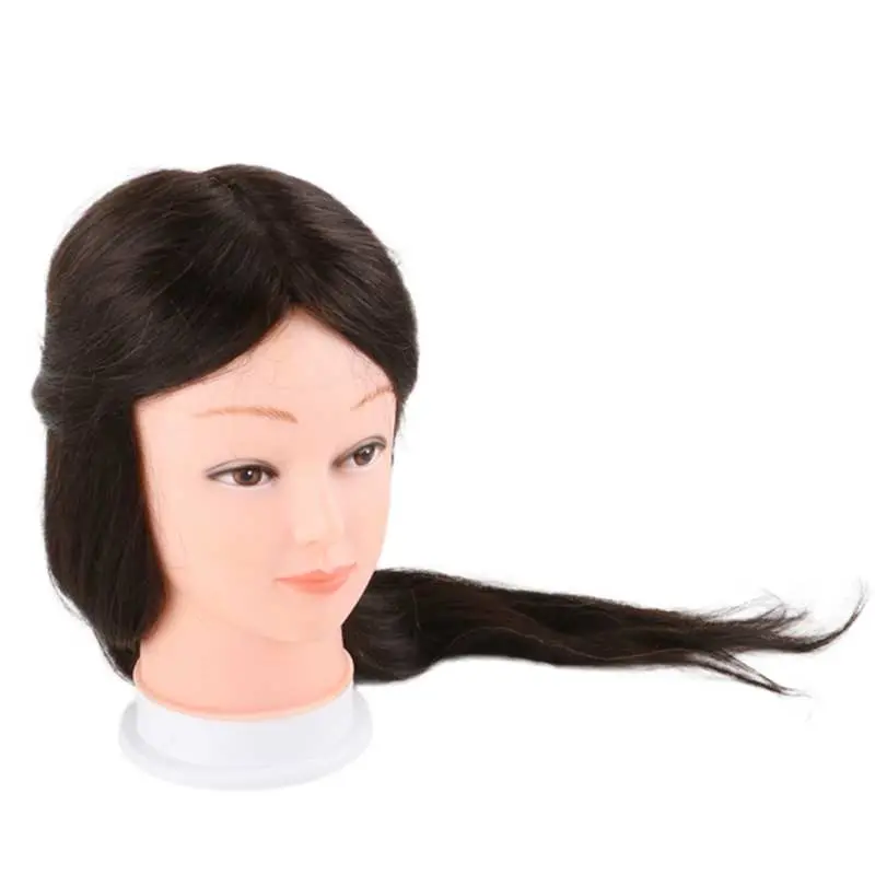 100% Human Natural Hair Barber Practice Mannequin Head Hairdressing Training Doll Heads