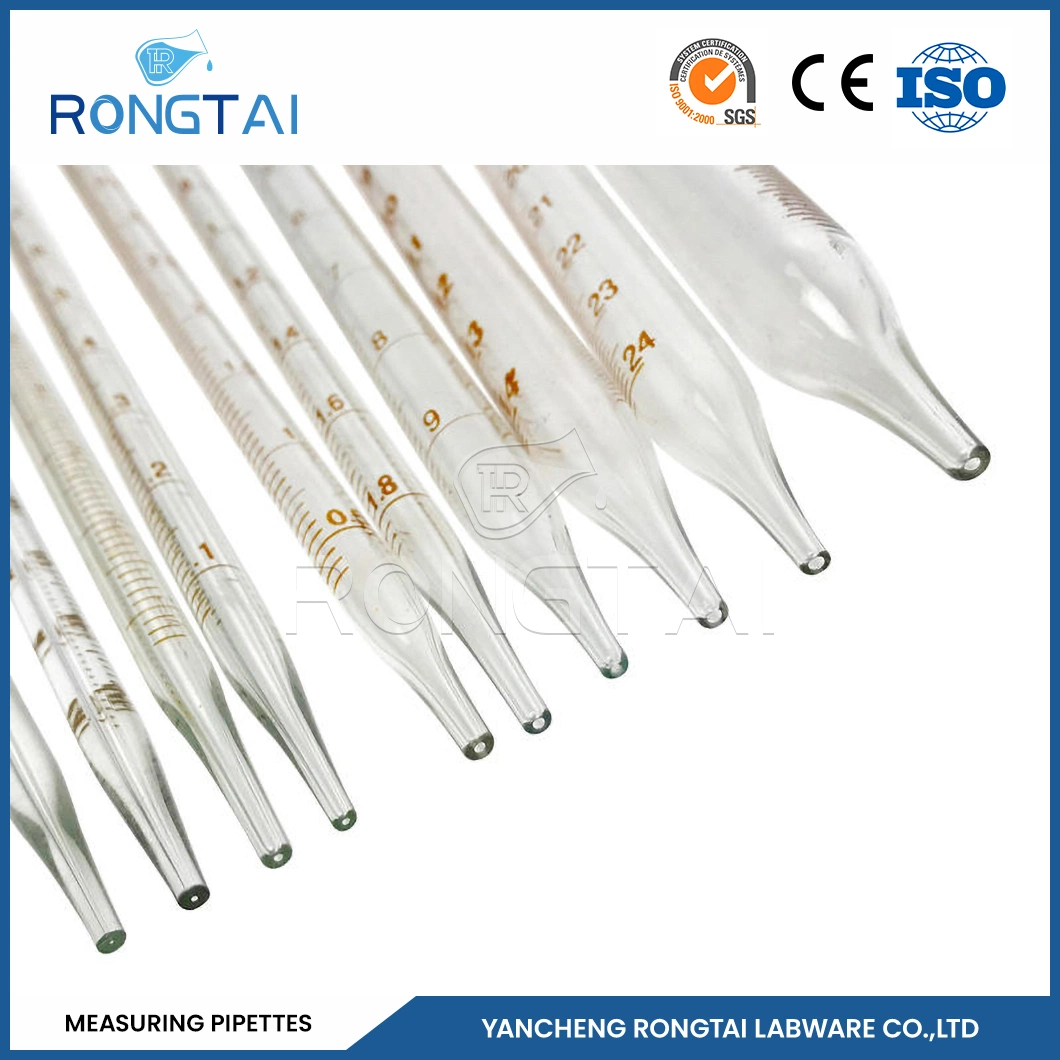 Rongtai Chemical Lab Equipment Manufacturers Glass Volumetric Pipette Chine 50 Pipette graduée ml