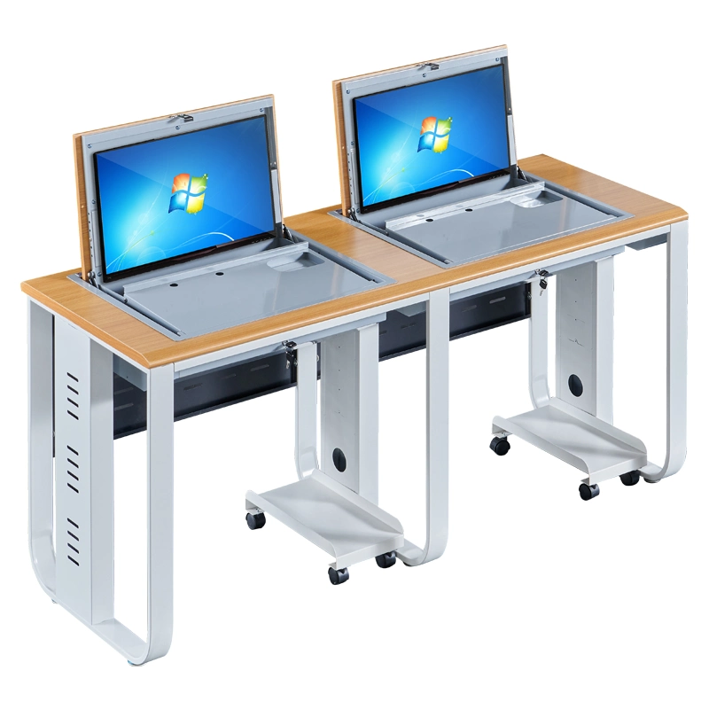Office Furniture Computer Desk Flip up Desktop Monitor Safe Multimedia Sala de aula
