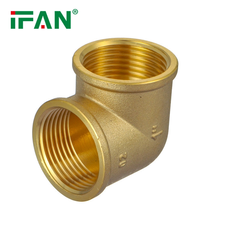 Ifan Supplier Plumbing Fitting Full Size Raccord 90 Degree Elbow Brass Fittings