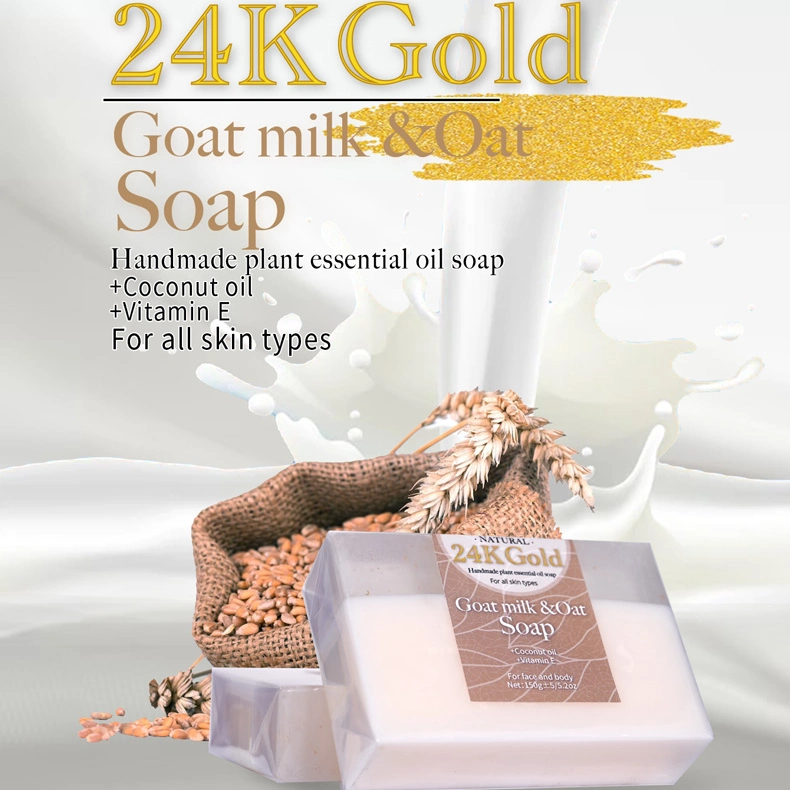 Beauty Cosmetics Skin Care Natural Exfoliating 24K Gold Foil Goat Milk Oat Soap