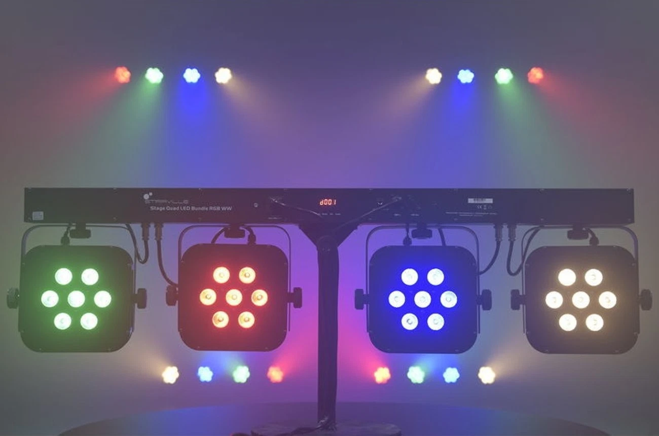 Portable DJ Lights Disco DJ Equipment 4PCS 7X3w RGB/RGBW 3in1 LED PAR Bar Stage Lighting