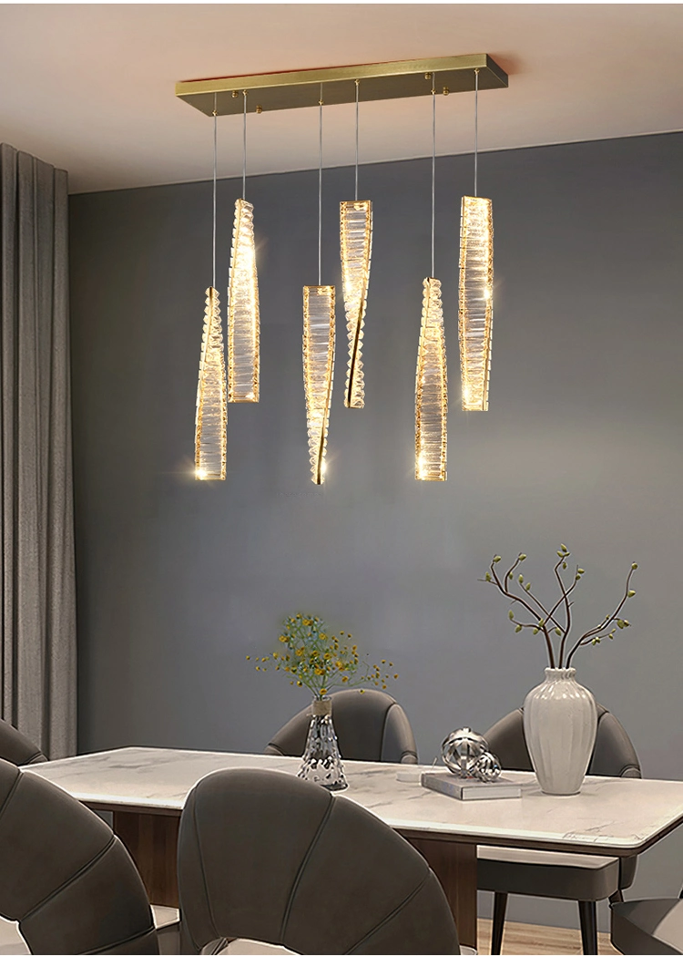 Long de la conception d'éclairage Style simple Cristal lustre Salle à manger Chambre à coucher