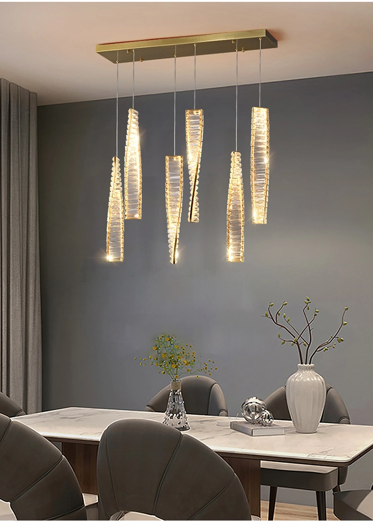 Long Crystal Lighting Design Simple Style Chandelier Bedroom Dining Room