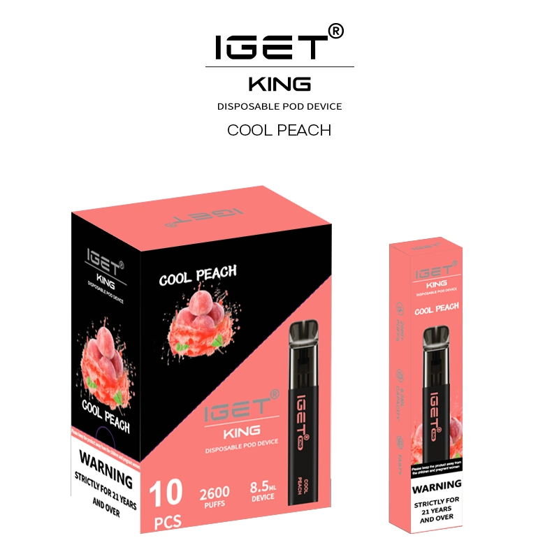 Original Iget King Disposable/Chargeable Vape Pod Device Kit 8.5ml 2600 Puffs 1400mAh Vs Iget XXL Shion