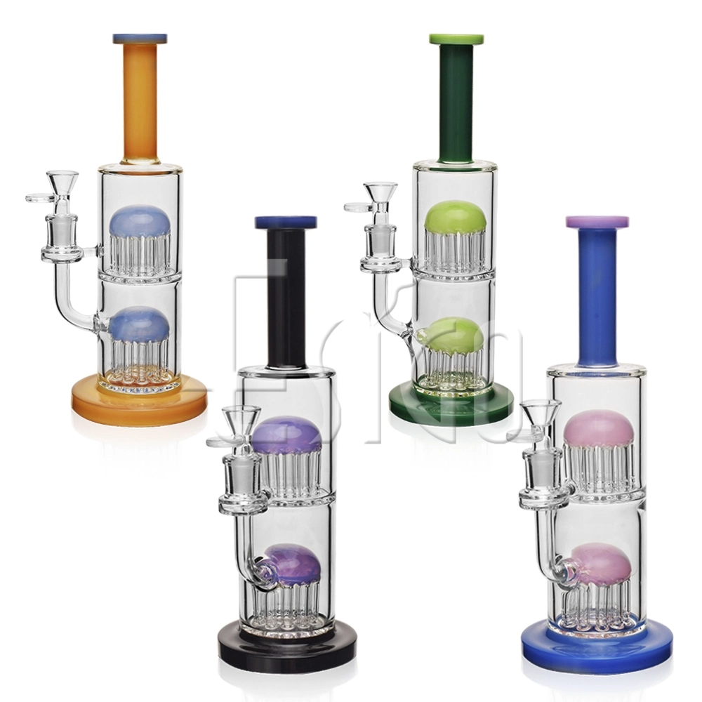 Esigo Slime Colors Dual Tree Perc Good Function Tobacco Dry Herb DAB Oil Rig Smoking Glass Water Pipe