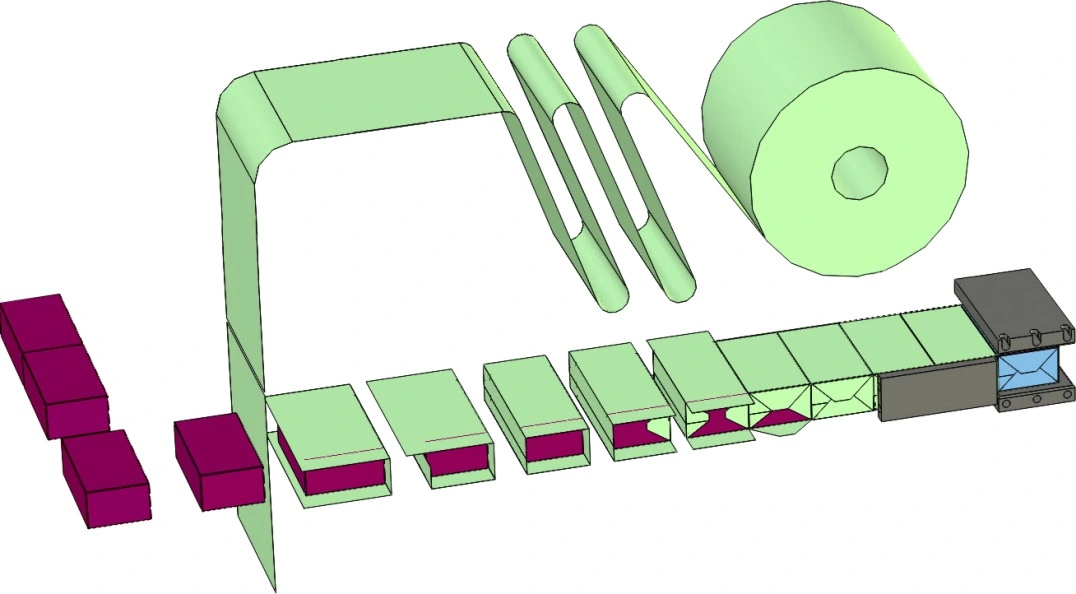 Automatische Verpackung Cellophane Lebensmittelverpackungsmaschine mit Lebensmitteln und Sahne