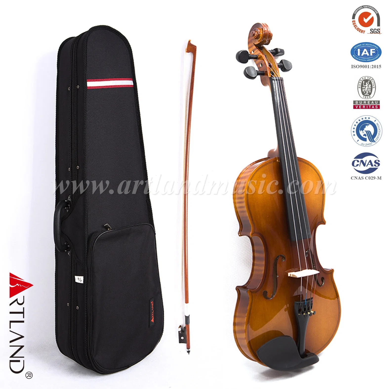 Contrachapado flameado Student Violin conjunto Gloss Brown (GV101F) con estuche Y Violin Cover Bow Rosin