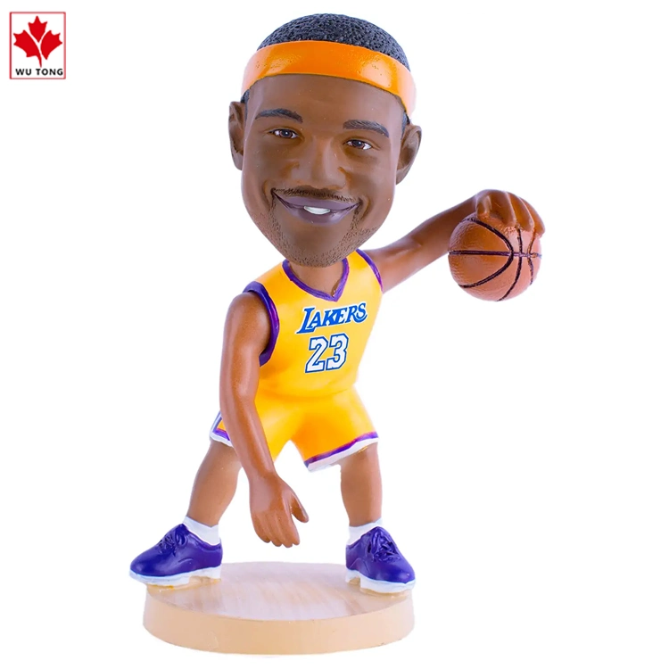 Jugador de baloncesto de poliresina personalizado Figura cabeza de Bobble Figuras para recuerdos