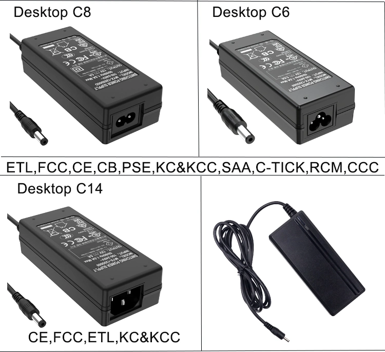 CE ETL FCC Kc KCC bis PSE SAA Werkspreis Desktop-Netzteil 5V 6V 9V 10V 12V 15V 18V 20V 24V 1A 2A 3A 4A 5A 6A AC/DC-STROMVERSORGUNG Adapter