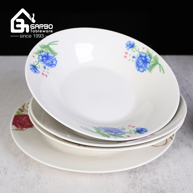 High quality/High cost performance  Ceramic Plates with Flower Decal Designs Dinner Sets Porcrlain Dished for Home