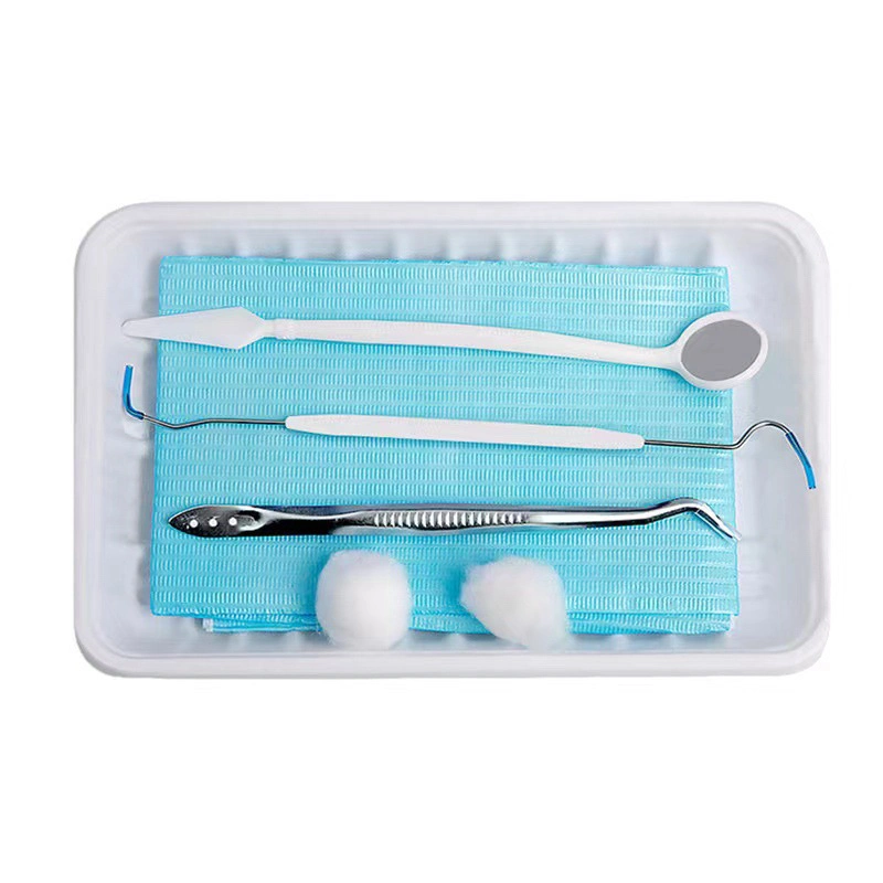 5 Kits Dental Instruments Mirror Plier Explorer Kit 3PCS/Set Disposable Dental Devices Kit Mouth Mirror Forceps Probe