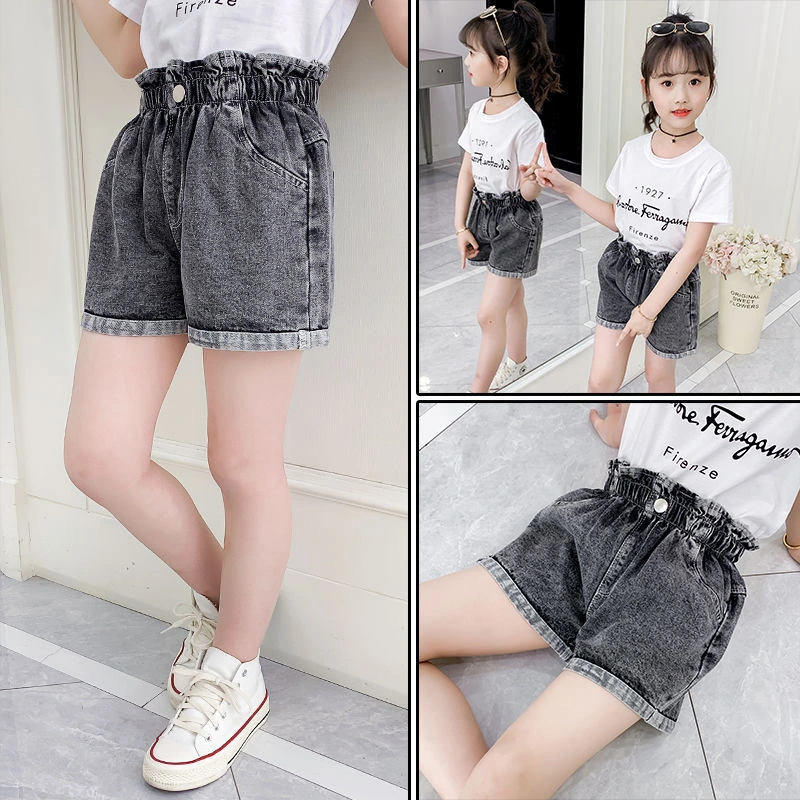 2023 Girls' Denim Shorts Youth Girls' Summer Shorts Children's Love Clothes Children's Jeans Youth Short