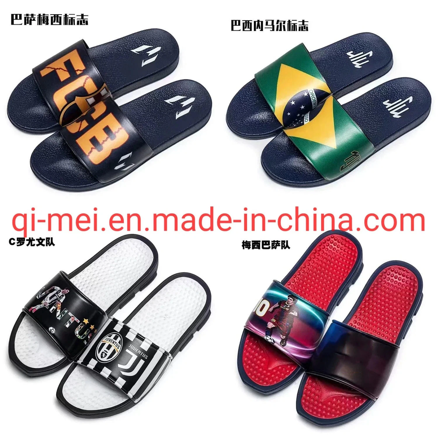 Cheap Dropshipping Brazil Messi Neymar Ronaldo Putian Summer Beach Flip Flops Sliders Slippers