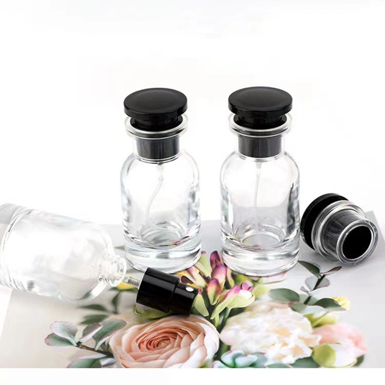 Empty Round Shape Spray Bottles Cylinder Luxury Custom Perfume Glass Bottle