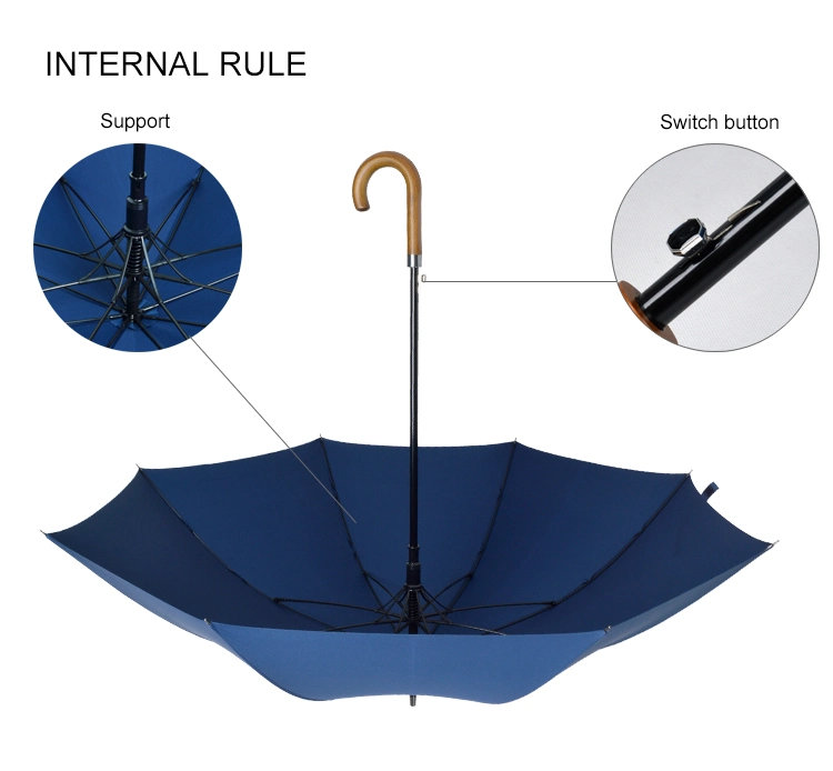 Crook Holzgriff Gerade Automatische Regenschirm Classic Guest Paraguas Parapluie Sombrilla