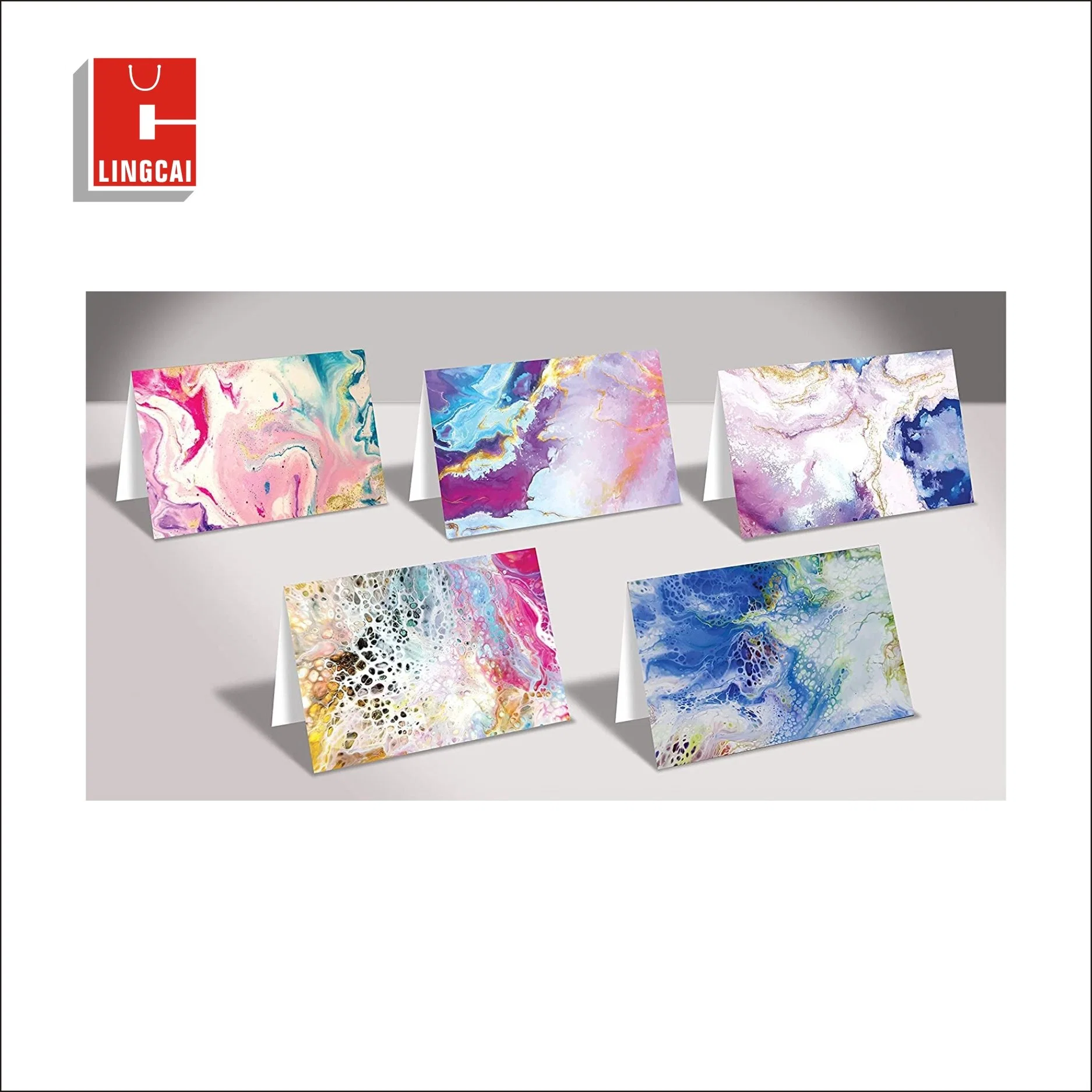Custom Printed Flower Bouquet Packaging Gift Paper Greeting Cards