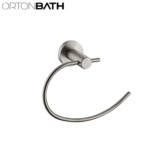 Ortonbath Classic Stainless Steel Round Base Zinc Ss Bathroom Hardware Set Adjustable Towel Bar, Toilet Paper Holder, Towel Ring Bathroom Accessories Towel Bar