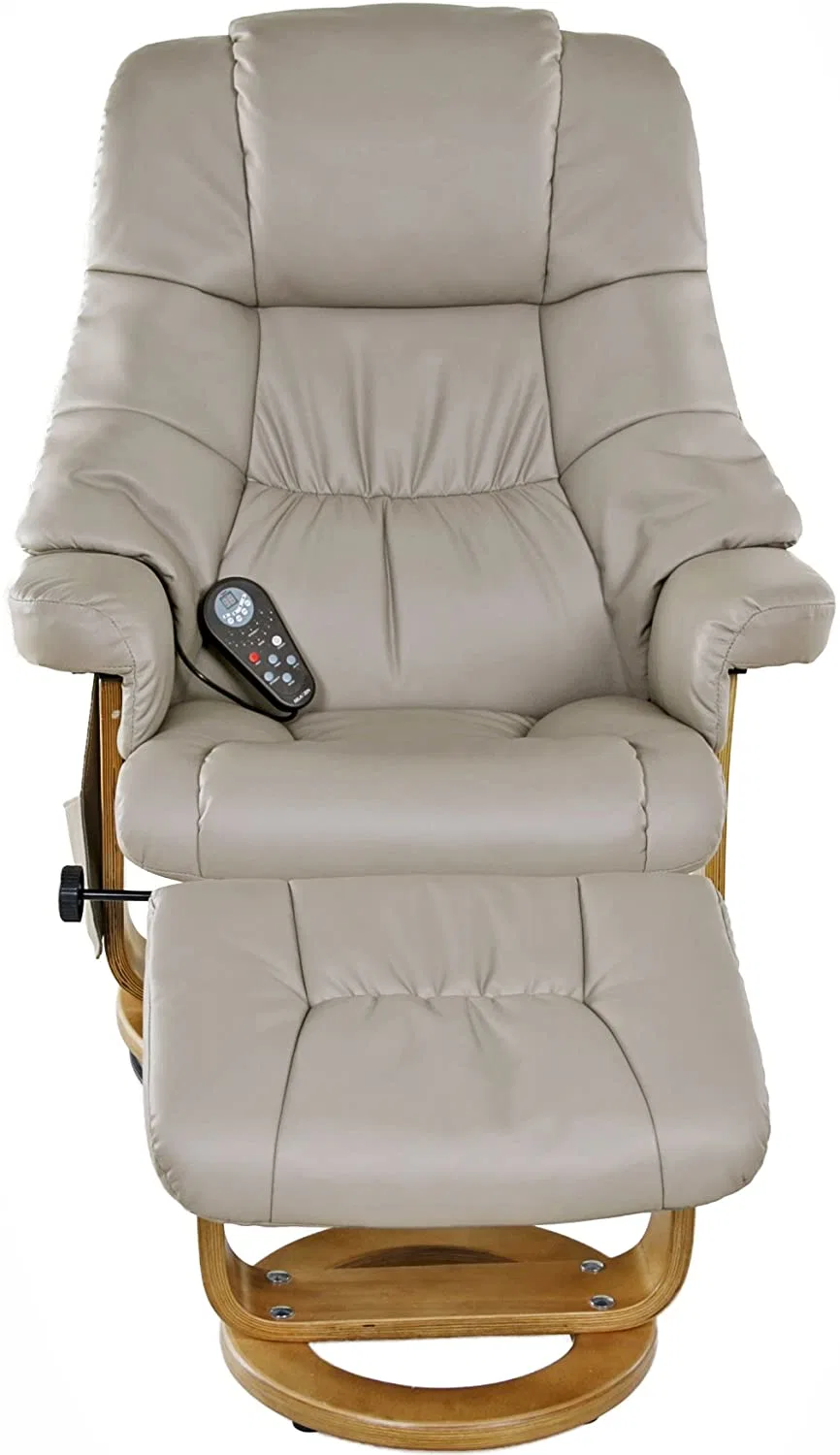 Um moderno design ajustável Geeksofa Couro Cadeira de lazer com otomana e 8 pontos as funções de massagem de vibração (2 no Ottoman 6 Na cadeira)