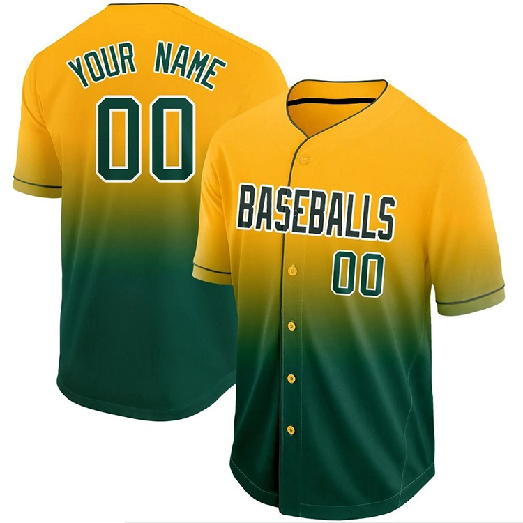 Custom Logo Men Uniform Sportswear Baseball Jerseys with Button