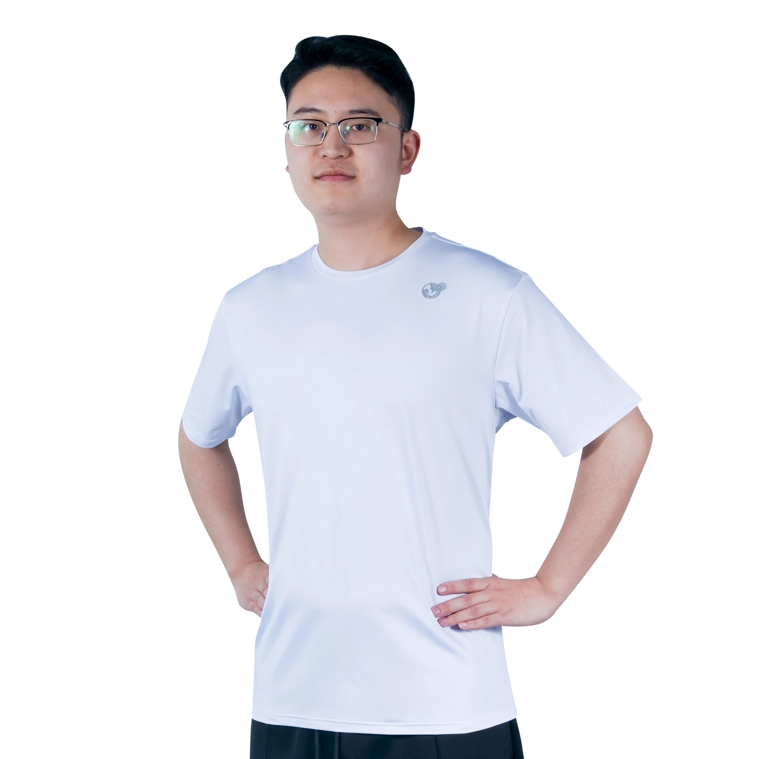 Camiseta de algodón de tamaño Plus de secado rápido con estampado de logotipos para hombre