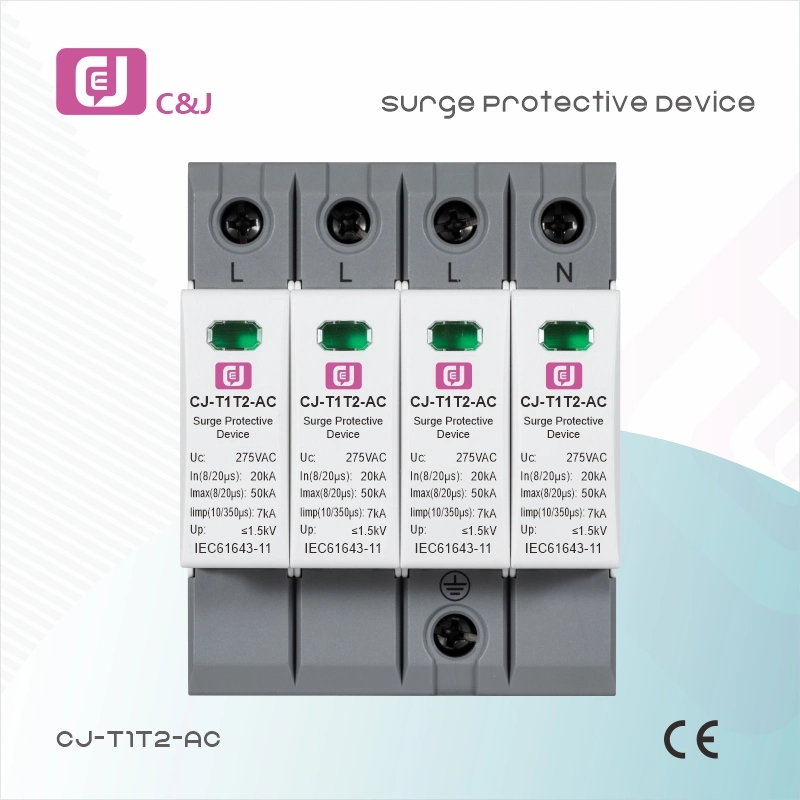 Cj-T1t2-AC 4p 20-50ka 275V Low Voltage System Surge Protective Device SPD