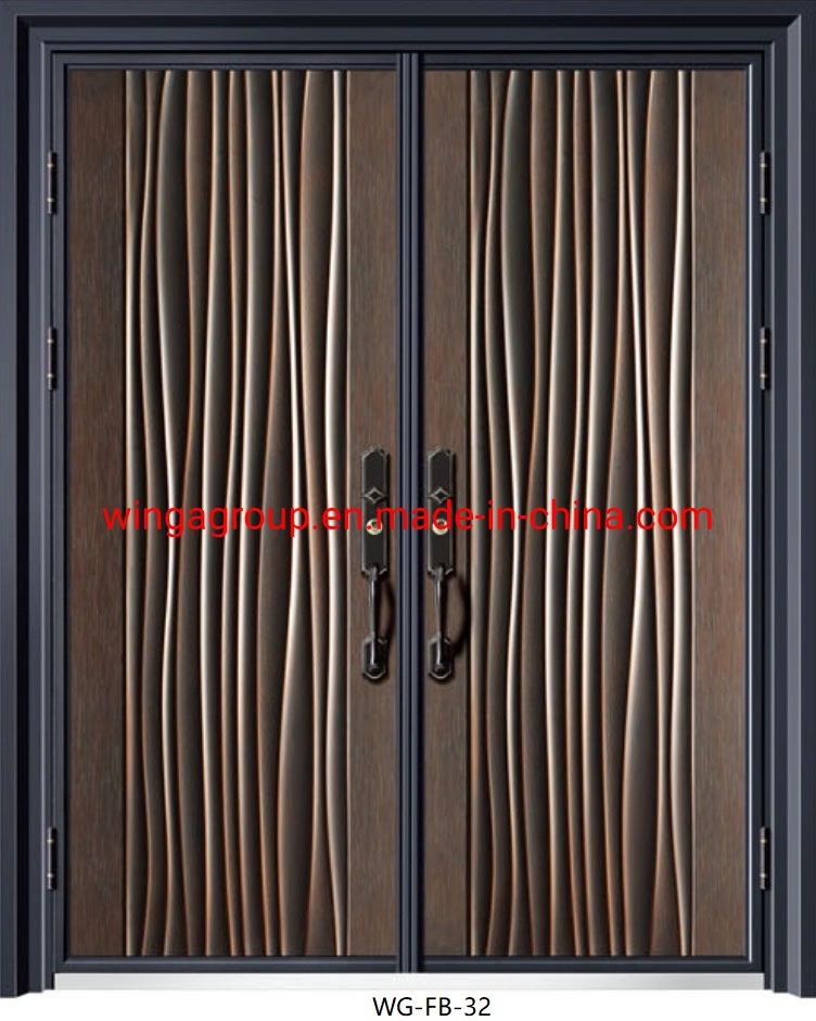 Luxurious Villa Bullet Proof Security Steel Copper Cast Board Door Wg-Fb-32