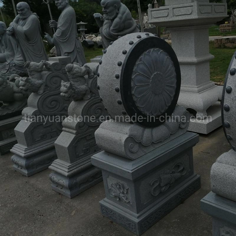 Large Drum Hugging Shaped Bearing Stone Carving China Bao Gu Shi for Temple Door Use Temple Stone Ornaments