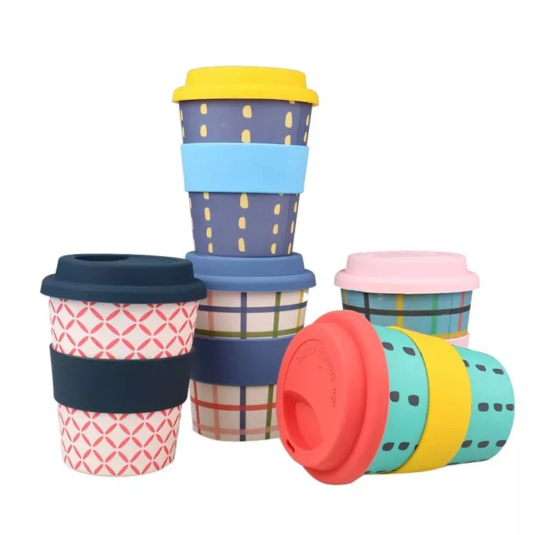 Aveco Custom Printed Made Eco-Friendly Reusable Biodegradable Bamboo Fiber Coffee Mugs Cups