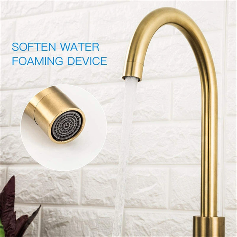 General Hotel Grade Water Single Handle Basin Inox Chrome Bathroom Gold Kitchen Faucet Stainless Steel Brushed Nickel