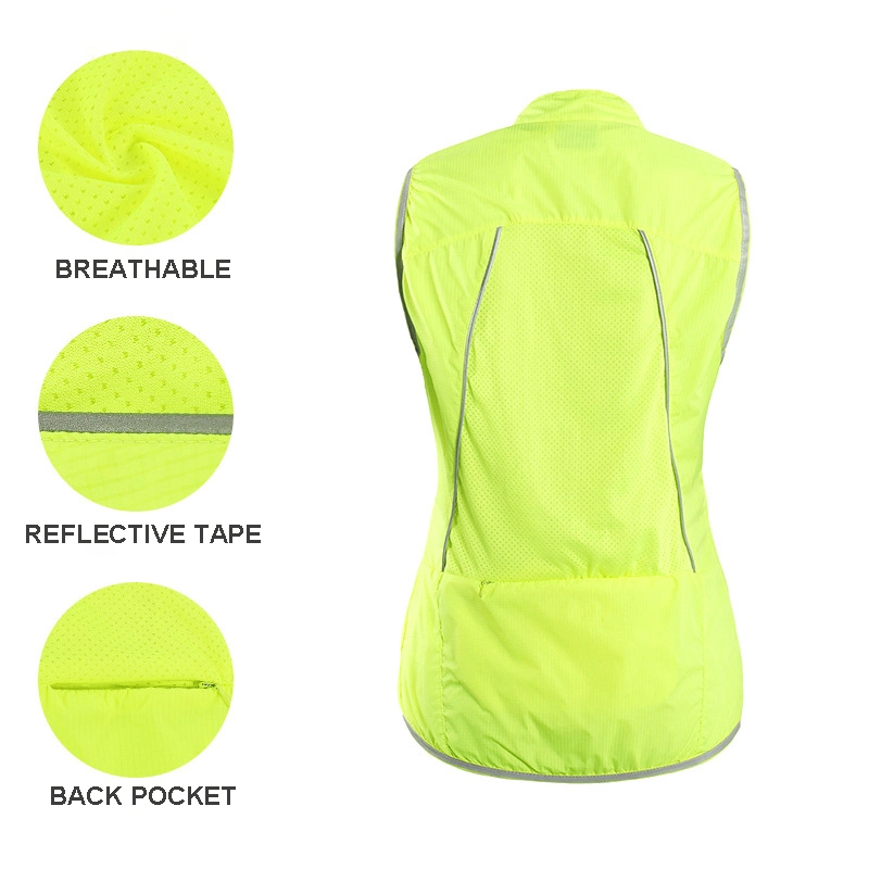 Custom Hi Vis Vest Men Women Uomo Reflective Fishing Running Windproof Sports Cycling Vests