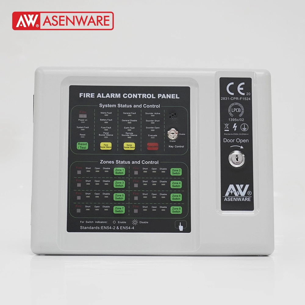 Factory Fire Alarm Conventional Control Panel 6/8 Zone