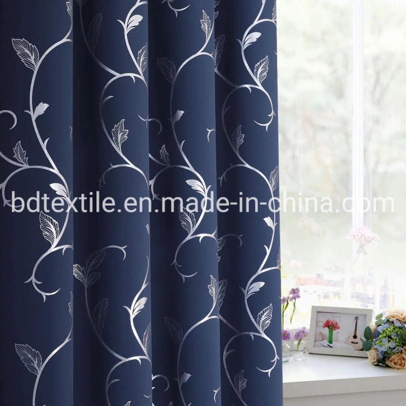 Moroccan Hot Sale Foil Plata Cortinas estampadas Cortinas Negras Europeas