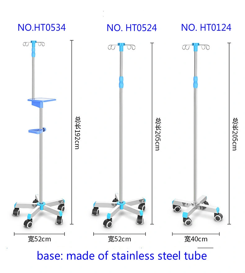 Los paneles de Hospital pantalla plegable de acero inoxidable Mobile I. V. stand Stand de goteo tipo piso Rack