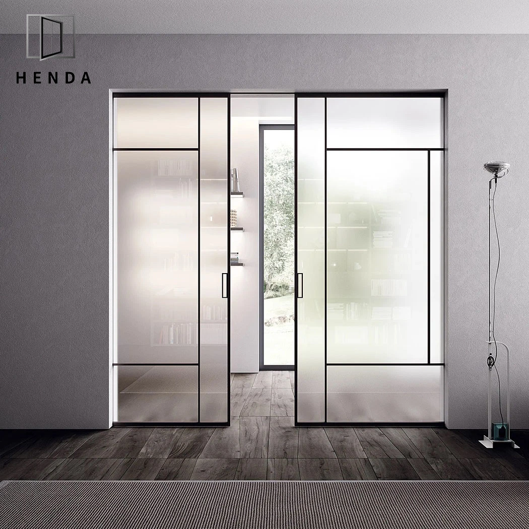 New Design Patio Double Glazed White Color Flush Design Sliding Pocket Door