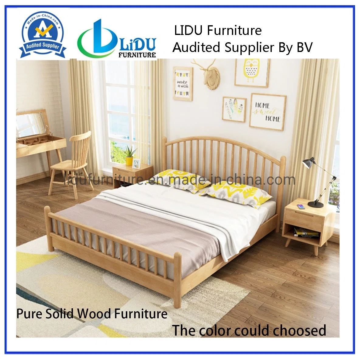 Solid Wood Bed Oak Bedroom Furniture Modern Bed Solid Oak Wooden Double Bed Unique Designer Bed Toddler Bed