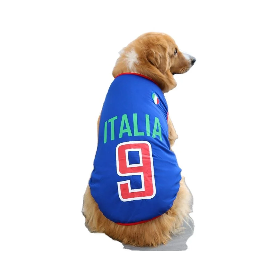 Camiseta ropa de perro para perros pequeños de algodón de verano Camiseta de baloncesto estampada Camiseta de fútbol Bulldog francesa Pet Dog ropa