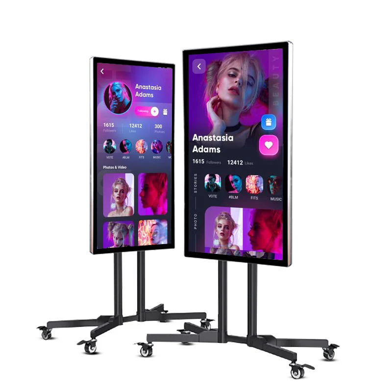 32 Inch Smart Internet Live Streaming Broadcast Mobile Live Broadcasting Equipment Stand Live Interactive Screen for Tiktok, Facebook, Ins, Youtube