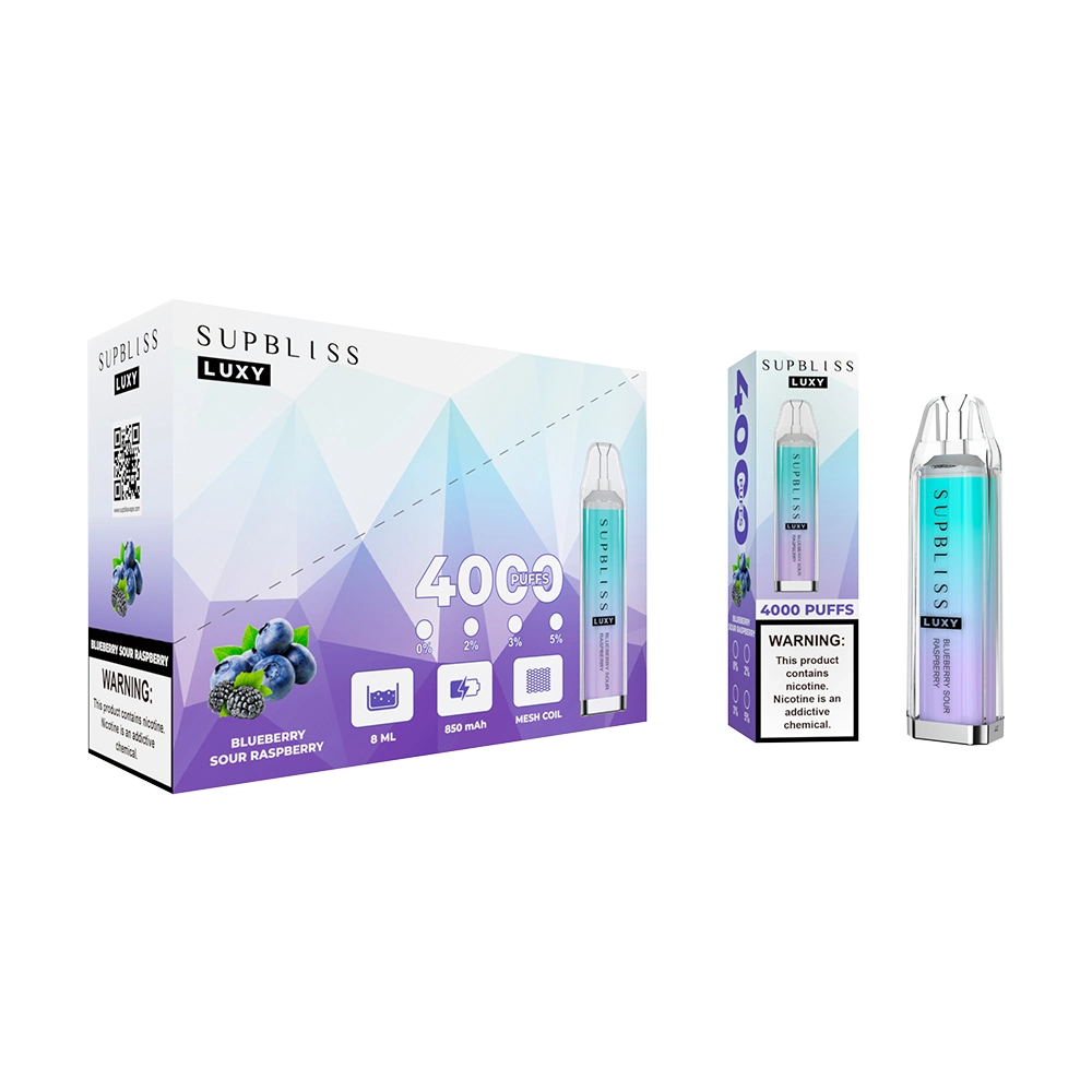 New Release Supbliss Luxy 4000 Mesh Coil Type-C Charge Crystal Disposable/Chargeable Vape Pen