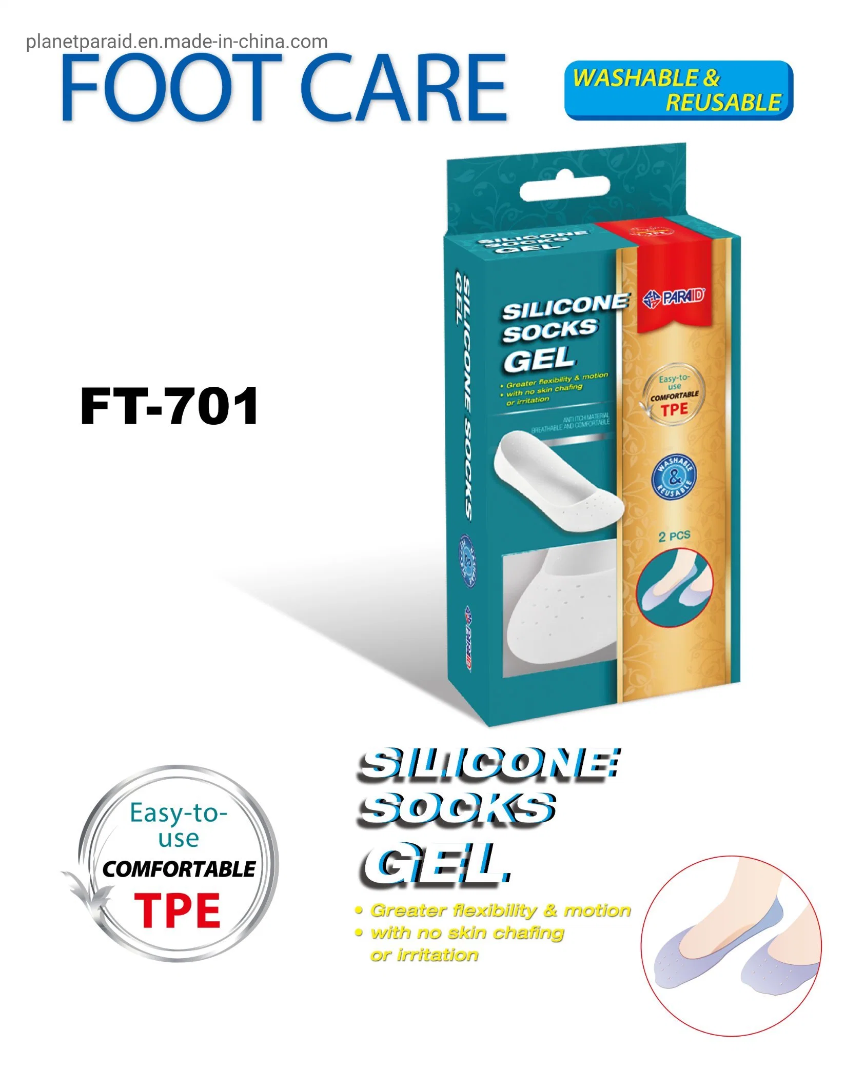 Foot Care Silicone Socks Gel Foot Skin Care Protector