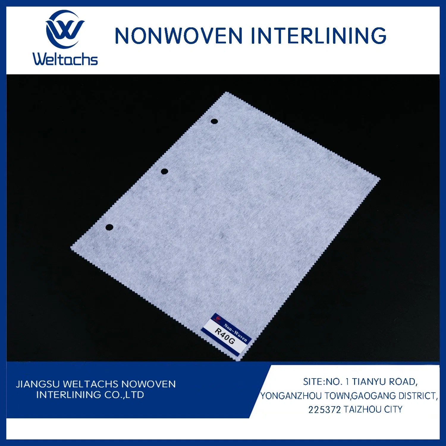 100% Polyester or Viscose Non-Fusible Hard Hand Feel Chemical Bond Nonwoven Interlining