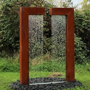 La decoración de Jardín Fuente de agua de pared de acero corten el agua disponen de piscina