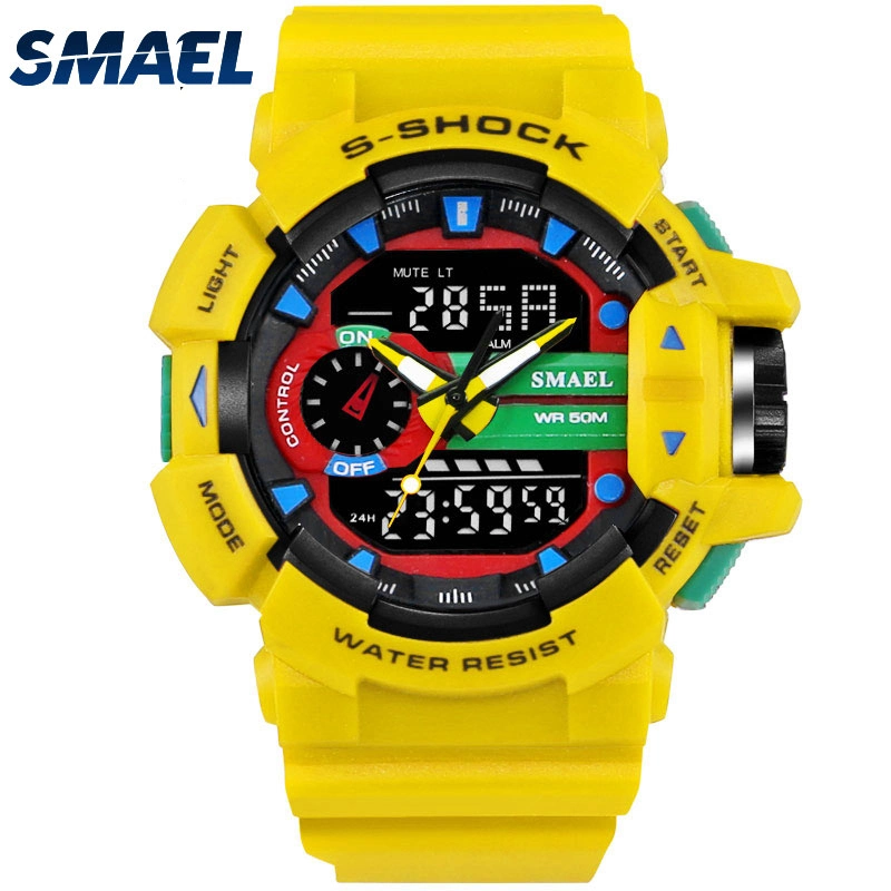 Cool Outdoor Sporty montres multifonctionnelles Waterproof Sports Dual Display Electronic Montre à quartz