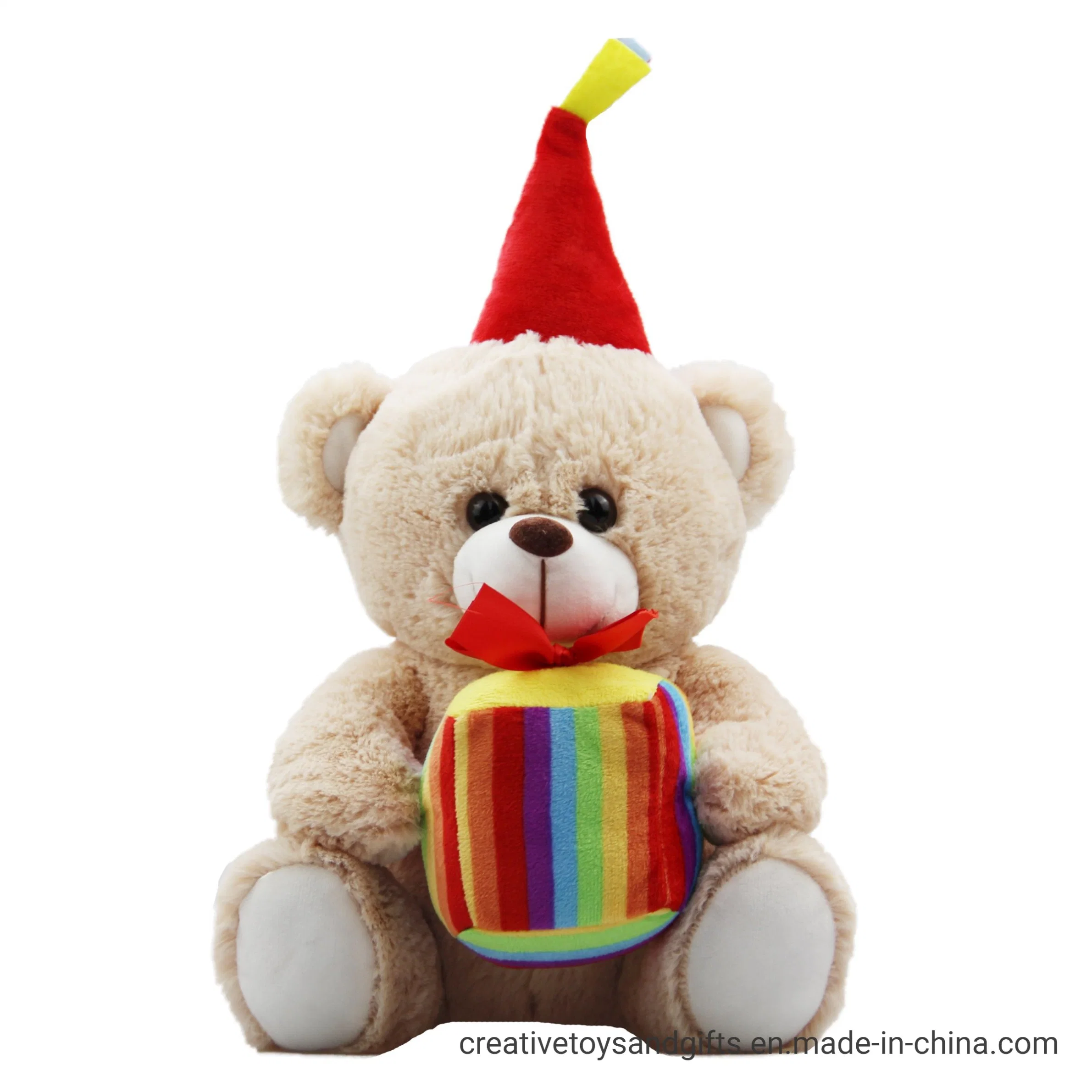 Noël assis Teddy Bear Holding boîte cadeaux pour les enfants
