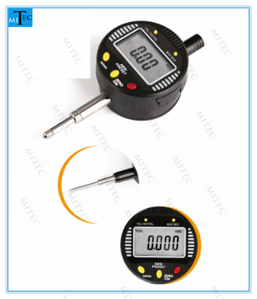 Wholesale/Supplier Five Button Electronic Digital Dial Indicator 0-25mm 0.01/ 0.001