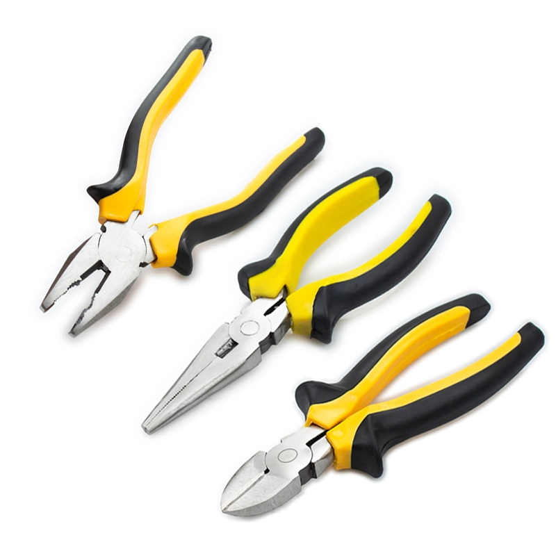 3PCS Long Nose Hand Tools Cutting Plier Set with Plastic Handle