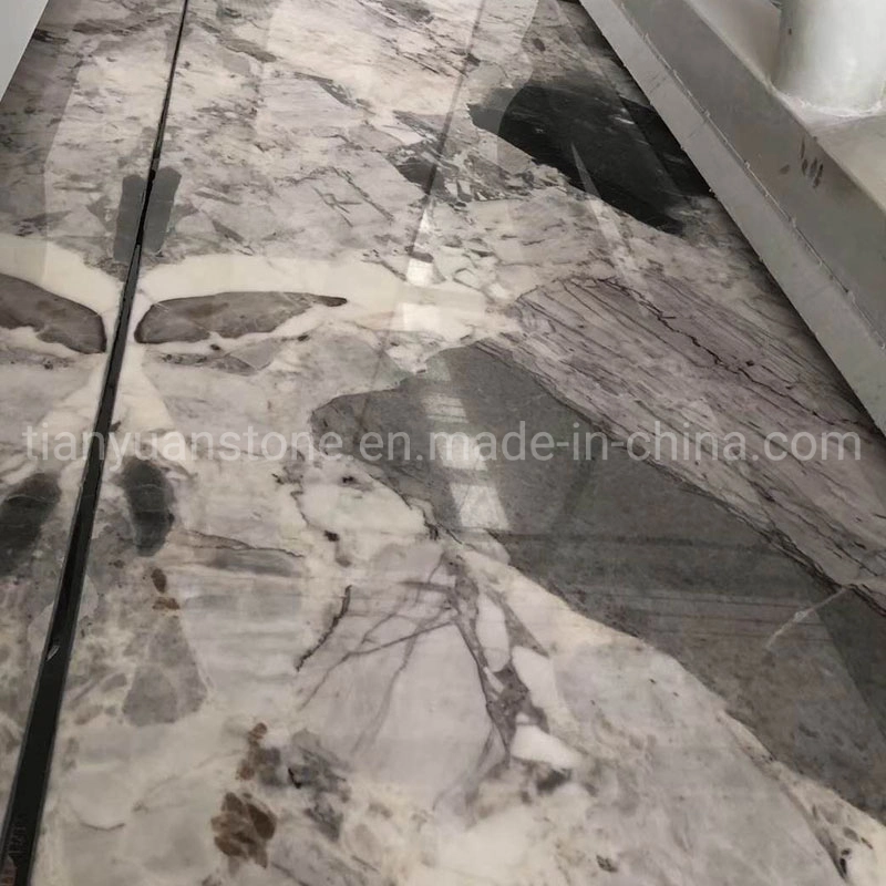 Da Vinci poli de marbre gris marbre pour les carreaux de plancher intérieur mur comptoirs